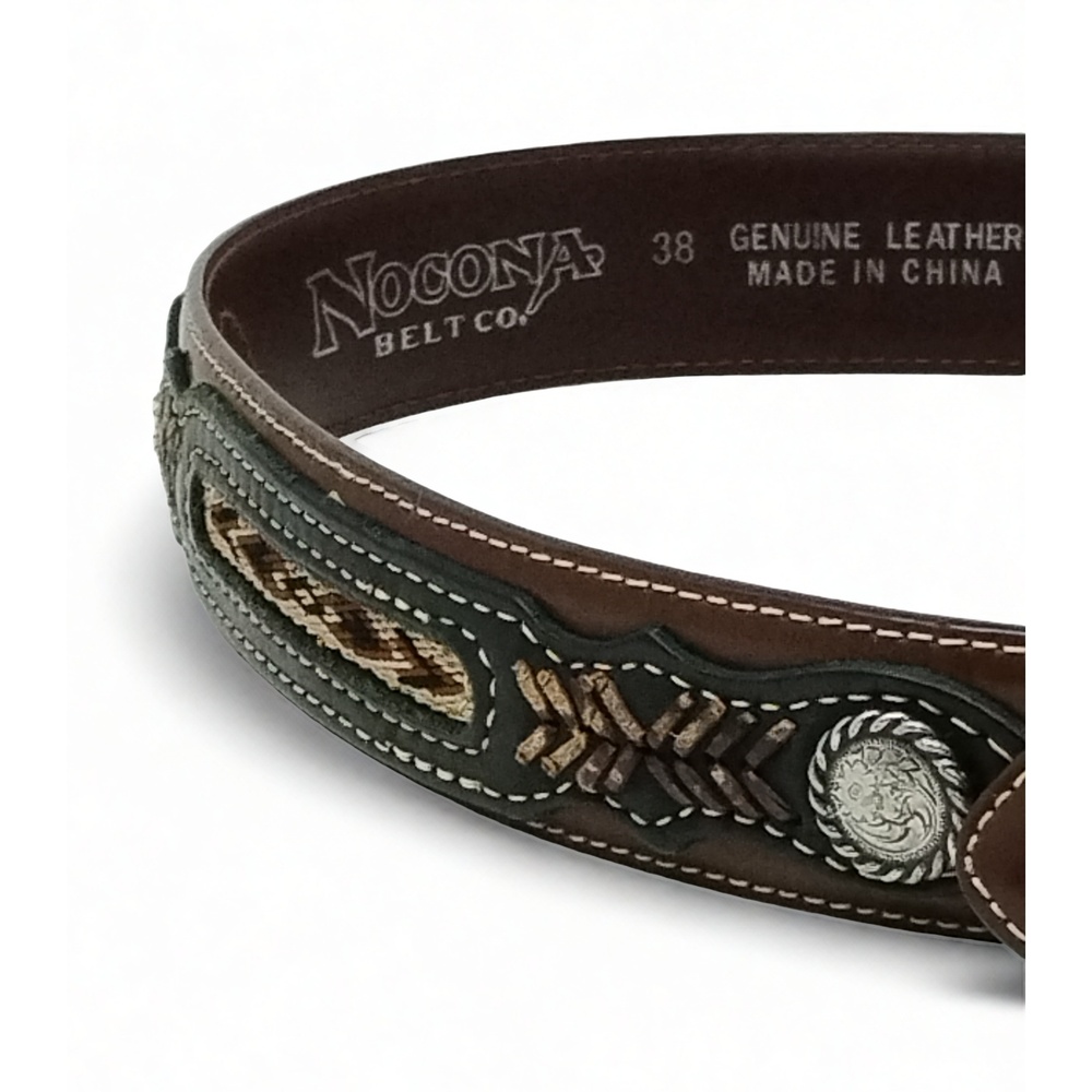 Vintage Nocona Belt Co. Western Leather Belt 38 Western Leather Belt Cowboy